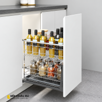 Giá Gia Vị Inox Nan Dẹt EUROGOLD EP046 – Ray Giảm Chấn, Khung Inox 304, Chống Rung