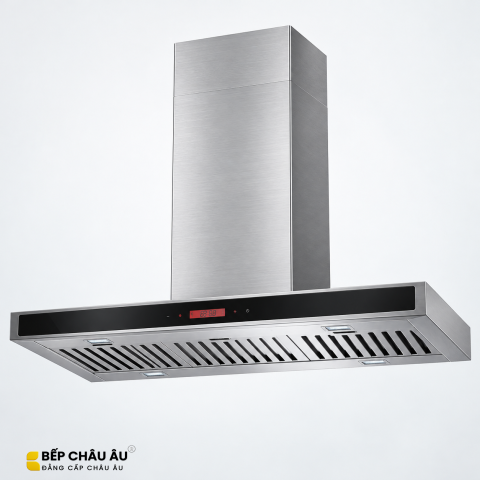 Máy Hút Mùi Đảo KAFF KF-IS991GH Kính Toa Inox 90cm, Cảm Biến Khói Nhiệt
