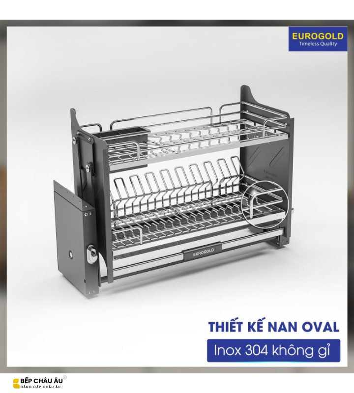 Giá Bát Di Động Nan Oval EUROGOLD Inox SUS304 Cao Cấp