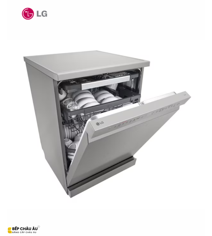 Máy Rửa Bát LG LDT14SVA4 14 Bộ Màu Bạc Ghi – QuadWash TrueSteam, Inverter, Sấy Hé Cửa, Wi-Fi ThinQ