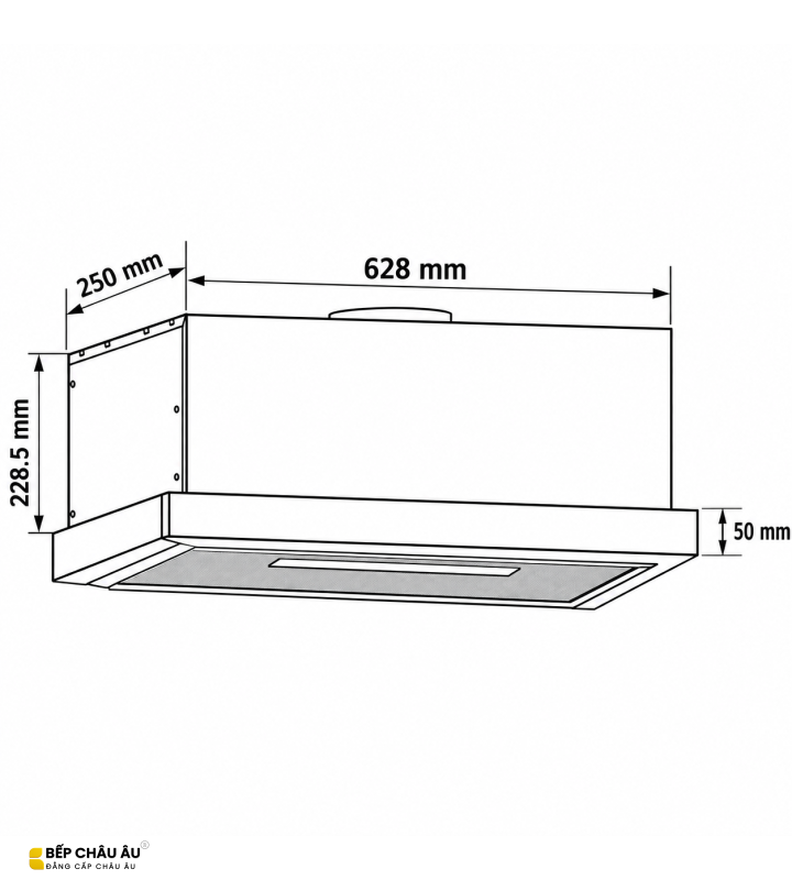 Máy Hút Mùi Âm Tủ KAFF KF-TH1700B Inox Phối Kính, Vẫy Tay 1000m³/h