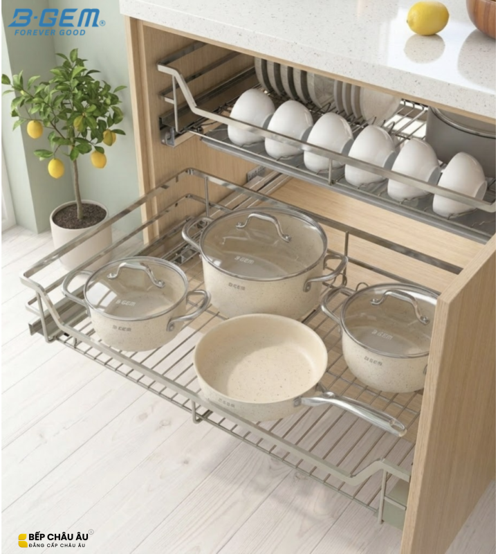 GIÁ XOONG NỒI NAN DẸT INOX 304 CAO CẤP, HỆ DẪN HƯỚNG CHỐNG RUNG BGKC02B
