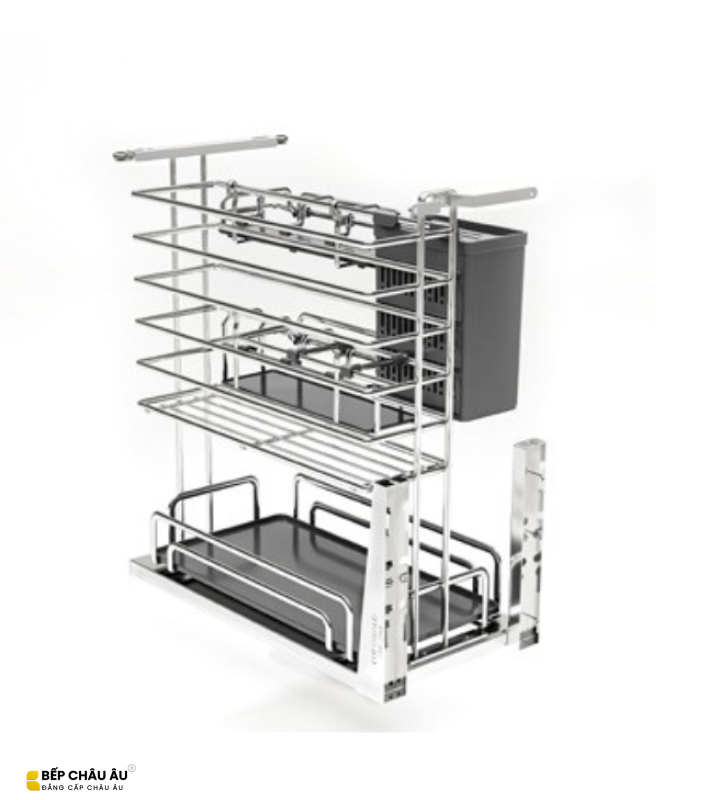 Giá Dao Thớt Nan Oval EUROGOLD Inox 304 – Ray Giảm Chấn Cao Cấp
