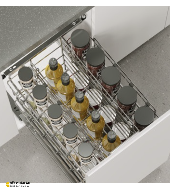 Giá Gia Vị Nan Oval EUROGOLD Inox 304 – Ray Giảm Chấn