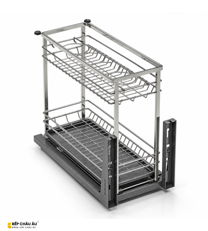 Giá Gia Vị Inox Nan Dẹt EUROGOLD 304 – Ray Giảm Chấn