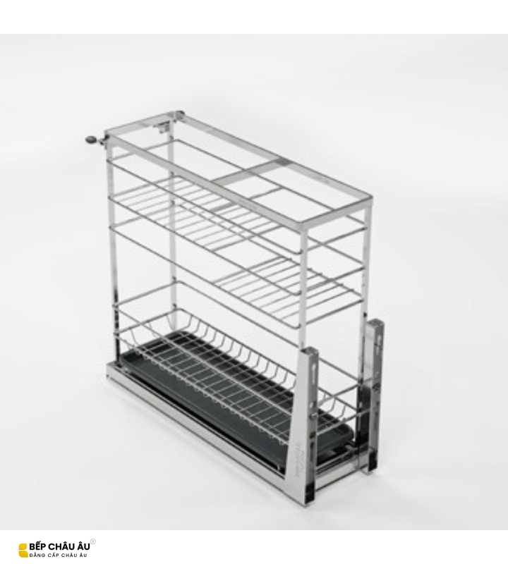 Giá Gia Vị Inox Nan Dẹt EUROGOLD EP046 – Ray Giảm Chấn, Khung Inox 304, Chống Rung