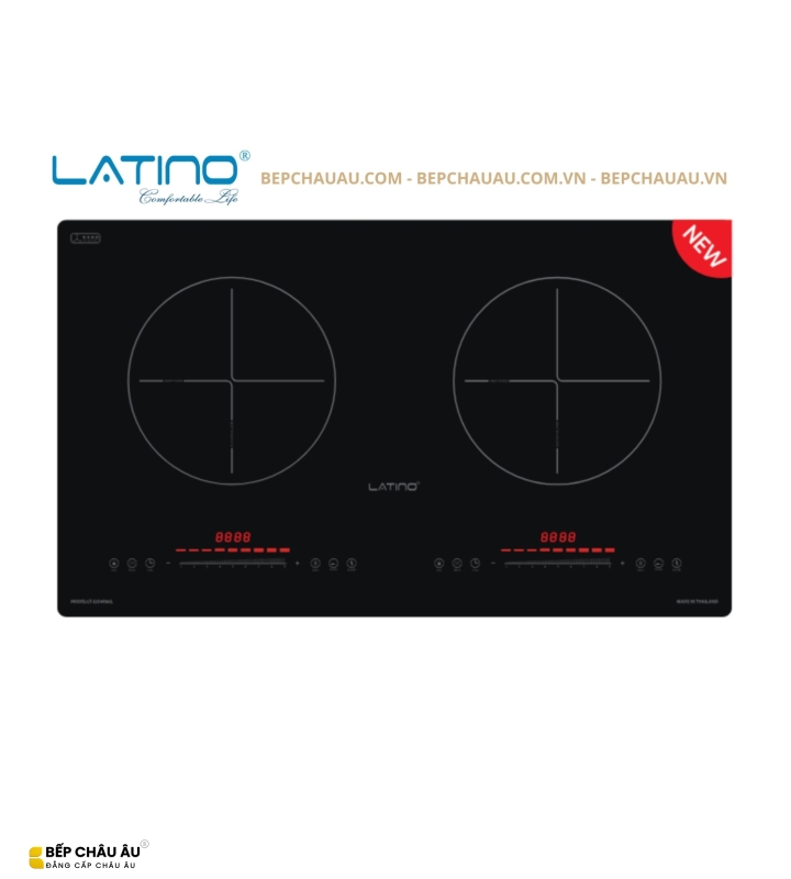 Bếp Từ Đôi Latino LT-I2D8066L Thái Lan – Kính Nano, Inverter, Booster, 2 Vùng Nấu 2400W