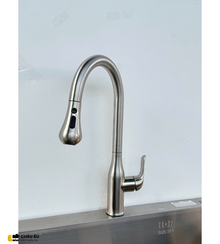 VÒI CHÉN NÓNG LẠNH DÂY RÚT CAO CẤP B-Gem - T07Riva 